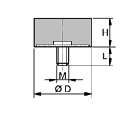 Tampon caoutchouc-mtal  type D
